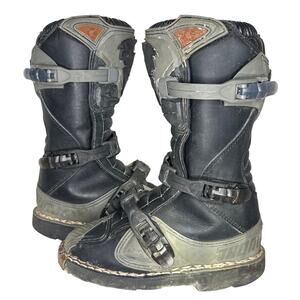 1990s Thor Quadrant Motocross Boots Black MX ATV Riding Kids 3